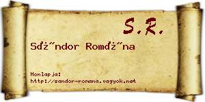 Sándor Romána névjegykártya